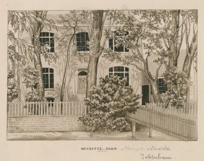 Ducketts Farm House, Tottenham, Londyn (wc na papierze) autorstwa English School