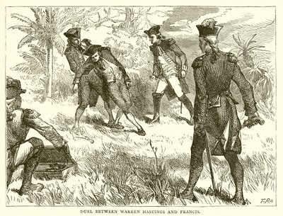 Pojedynek między Warren Hastings i Francis autorstwa English School