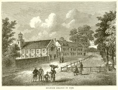 Kolegium w Dulwich w 1750 autorstwa English School