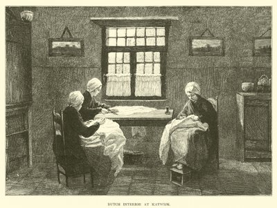 Holenderskie wnętrze w Katwijk autorstwa English School