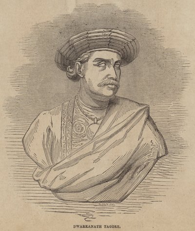 Dwarkanath Tagore (rycina) autorstwa English School