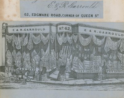 E & R Garrould, 62 Edgware Road, Corner of Queen Street, Londyn autorstwa English School