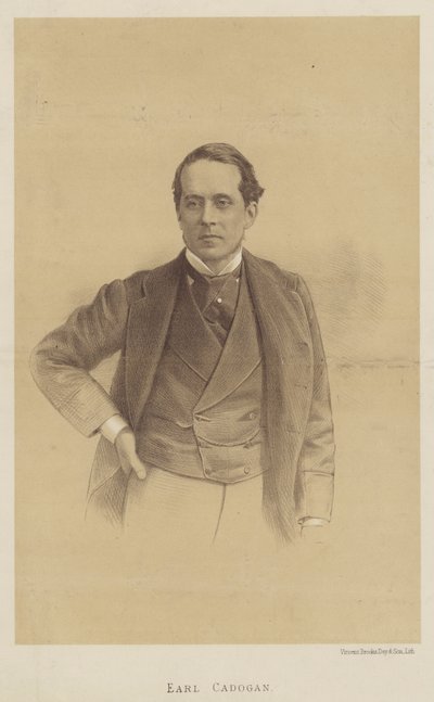 Earl Cadogan, wicekról Irlandii (litografia) autorstwa English School