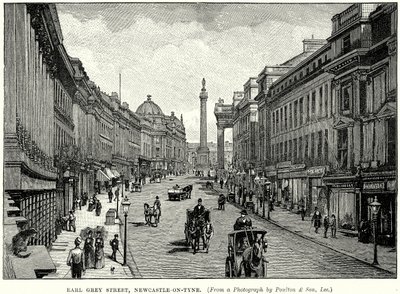 Earl Grey Street, Newcastle-on-Tyne (grawerunek) autorstwa English School