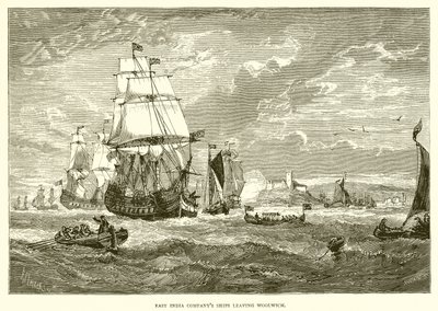 Statki wschodnioindyjskie opuszczają Woolwich (1623) autorstwa English School