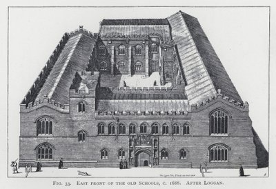 Wschodni front dawnych szkół, ok. 1688, po Loggan autorstwa English School