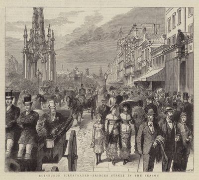 Edinburgh Illustrated, Princes Street w sezonie (grawerunek) autorstwa English School