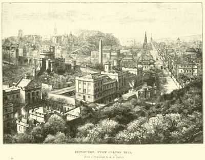 Edynburg, z Calton Hill autorstwa English School