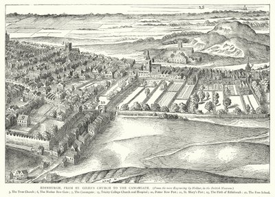 Edynburg, od kościoła św Idziego do Canongate (rycina) autorstwa English School
