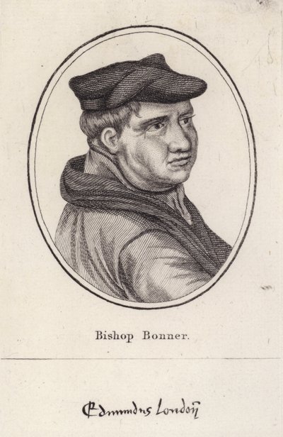 Edmund Bonner , angielski duchowny i biskup Londynu, który prześladował protestantów za panowania Marii I (grafika) autorstwa English School
