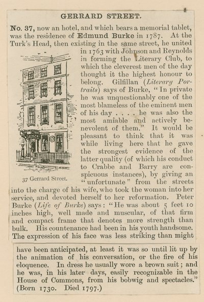 Edmund Burke i ulica Gerrard 37 autorstwa English School