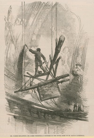 Edmund Thomas Parris odmalowuje wewnętrzną kopułę autorstwa English School