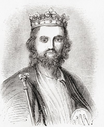 Edward II, alias Edward z Caernarfon, ze Starej Anglii: A Pictorial Museum, opublikowanego w 1847 r. autorstwa English School