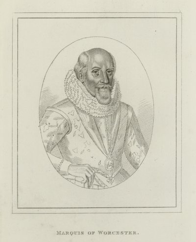 Edward Somerset, markiz Worcester (grawerowanie) autorstwa English School