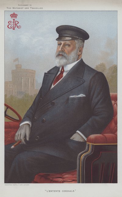 Edward VII, król Wielkiej Brytanii (kolor lito) autorstwa English School