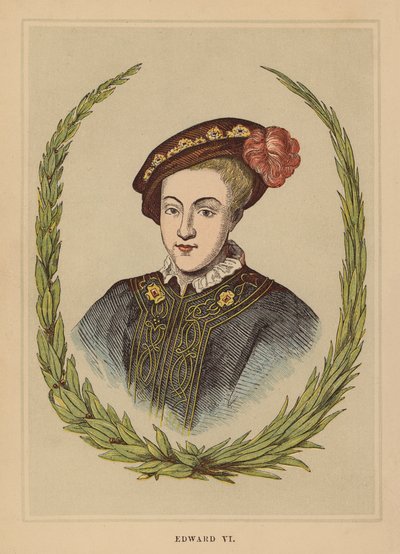 Edward VI (kolorowa rycina) autorstwa English School