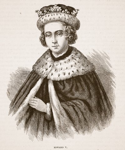 Edward V, ilustracja z Cassells Illustrated History of England (zdjęcie w sepii) autorstwa English School