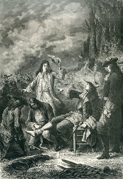 Edward Villiers ranny w bitwie pod Newbury, 1643 autorstwa English School