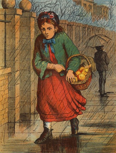 Effie i jej pomarańcze (kolorowa litografia) autorstwa English School