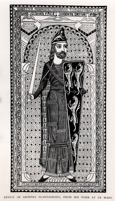 Wizerunek Geoffreya Plantageneta (1113-1150) z jego grobowca w Le Mans autorstwa English School