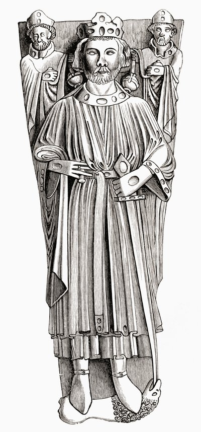 Effigy króla Jana na jego grobie w katedrze w Worcester, z 