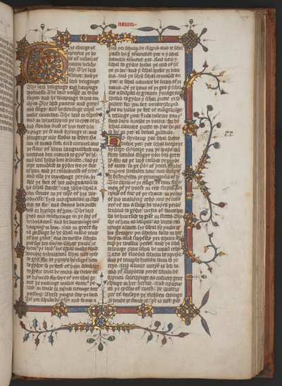 Egerton 617, Biblia Wycliffitów, przed 1397 r. (welin) autorstwa English School