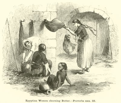 Egipcjanki ubijające masło, Przysłowia, xxx, 33 autorstwa English School