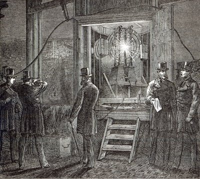 Aparatura elektryczna do wieży zegarowej, Houses of Parliament z The Illustrated London News, 16 sierpnia 1873 r autorstwa English School