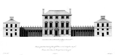 Elewacja Rt. Honorowy hrabia Chesterfields House, 1767 autorstwa English School