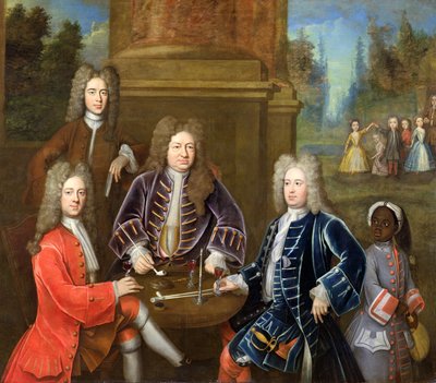 Elihu Yale (1648-1721), drugi książę Devonshire, lord James Cavendish, pan Tunstal i Page, c.1708 autorstwa English School
