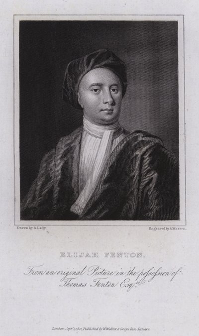 Elijah Fenton, angielski poeta, biograf i tłumacz autorstwa English School