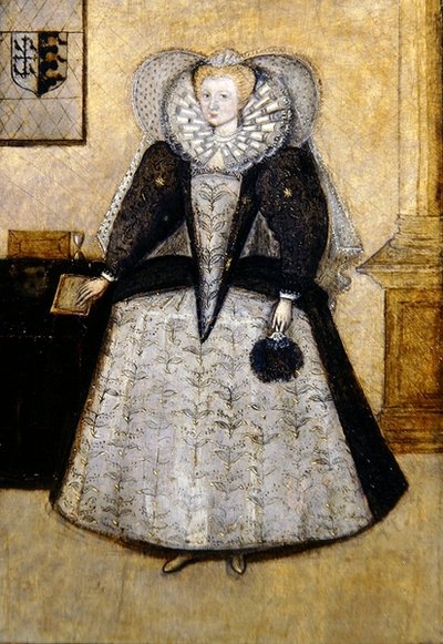 Elżbietański portret młodej zamężnej pani Golbourne, z domu Fleetwood (olej na desce) autorstwa English School