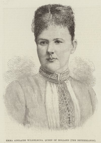 Emma Adelaide Wilhelmina, królowa Holandii, Holandia (grafika) autorstwa English School