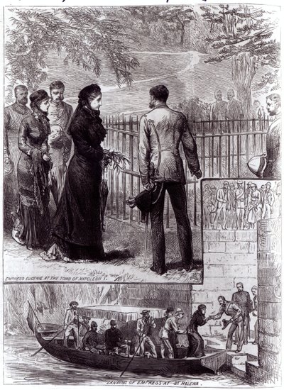 Cesarzowa Eugenia odwiedzająca grób Napoleona I na św. Helenie, 1880 autorstwa English School