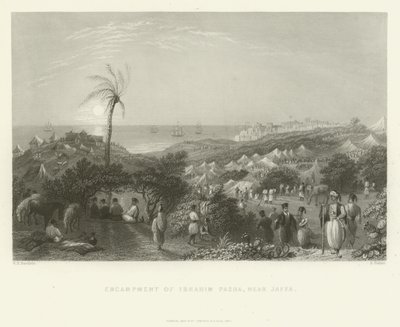 Obozowisko Ibrahima Paszy, niedaleko Jafy, 1837 autorstwa English School