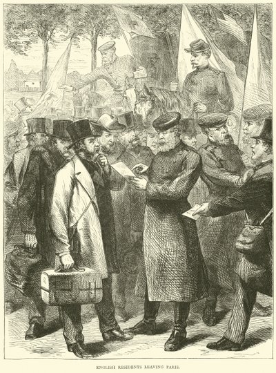 Angielscy mieszkańcy wyjeżdżający z Paryża, październik 1870 autorstwa English School