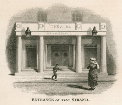 Wejście do The Strand of the Sans Pareil Theatre (Teatr Adelphi), Londyn autorstwa English School