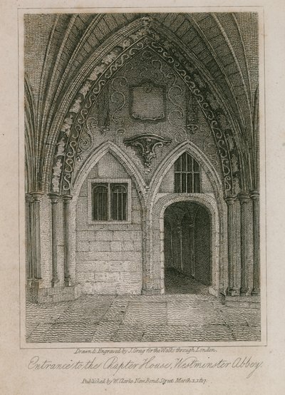 Wejście do Chapter House, Westminster Abbey, Londyn autorstwa English School