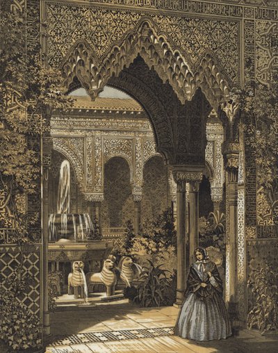 Wejście do Court of Lions, Alhambra Court, Crystal Palace, Sydenham, Londyn autorstwa English School