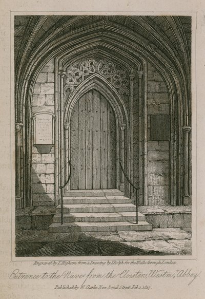 Wejście do nawy od Cloisters, Westminster Abbey, Londyn autorstwa English School