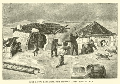 Eskimoskie chaty śnieżne, niedaleko Cape Herschel, King William Land autorstwa English School