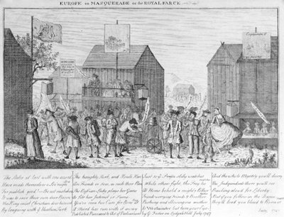 Europa w maskaradzie, czyli farsa królewska, G. Foster, 1747 autorstwa English School