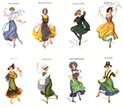 European Dancers, karty na papierosy, 1915 (patrz także 473602) autorstwa English School