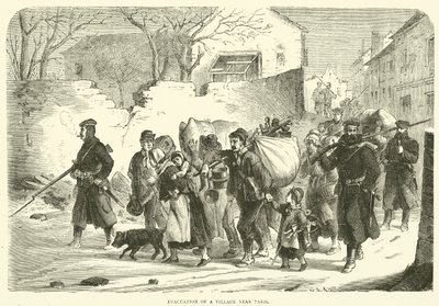 Ewakuacja wsi pod Paryżem, grudzień 1870 autorstwa English School