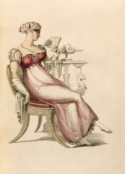 Suknia wieczorowa lub suknia balowa, modny talerz z Ackermanns Repository of Arts autorstwa English School