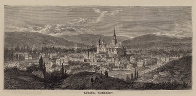 Evreux, Normandia (grawerowanie) autorstwa English School