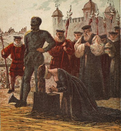 Egzekucja Lady Jane Grey, wyd. 1890 (litografia kolorowa) autorstwa English School