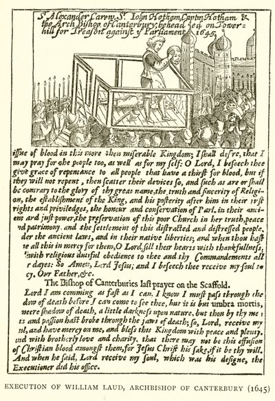 Egzekucja Williama Lauda, arcybiskupa Canterbury (1645) autorstwa English School