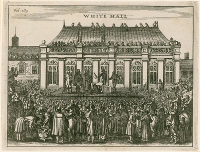 Egzekucja króla Karola I w Whitehall autorstwa English School