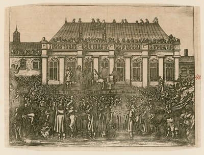 Egzekucja króla Karola I w Whitehall autorstwa English School